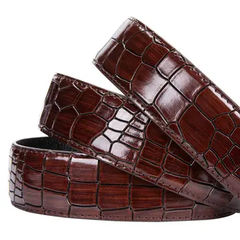 Hi-Tie Ny Luksus Krokodille Læder Bælter til Mænd Red Afslappet Design Luksus Cowboy Remme i Ægte Læder Mærke Bælter 35mm