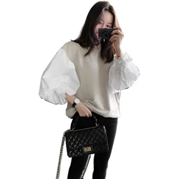 Koreanere 2020 Spring Nye Kvinder Sweatshirt Formelle Tøj Elegante Bomuld Kontor Dame, Fuld Pullovere