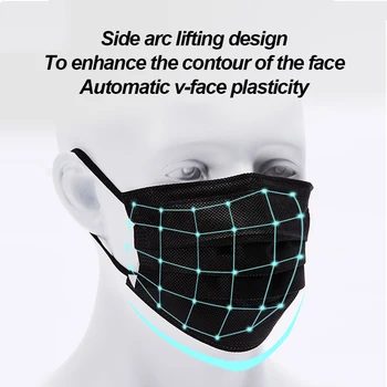 10-200PCS Sorte Engangs-Maske-ikke-Vævet Stof 3 Lags Filter Anti Pollution Åndbar Beskyttende ansigtsmaske Sikkerhed Facial Mask