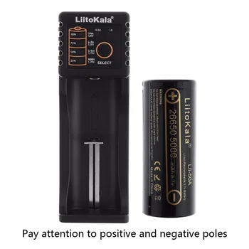 Liitokala 3,7 V 26650 5000 mAh Li-ion Genopladelige Batterie + Batterie Ordinateur Bærbare Cas + Chargeur Unikke Smart USB-stik