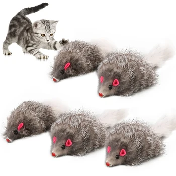 5pcs Furry Plys Kat Legetøj Bløde Solid Interaktive Mus Musen Legetøj Til Katte med Sjove Killing Toy Katte, Uddannelse Spil Pet Supplies