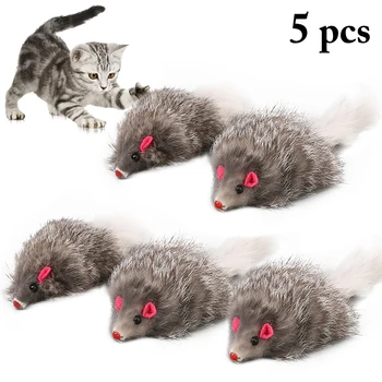 5pcs Furry Plys Kat Legetøj Bløde Solid Interaktive Mus Musen Legetøj Til Katte med Sjove Killing Toy Katte, Uddannelse Spil Pet Supplies