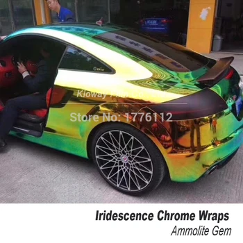 Højeste kvalitet Mystiker Chrome indpakning film Rainbow wrap Holografiske Bil mærkat lave indledende tack selvklæbende Forskellige farver