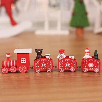 Jul Docratiom Tog Malet Træ Jul Dekoration til Hjemmet med Santa/bear Xmas kid legetøj gave ornament Julegave
