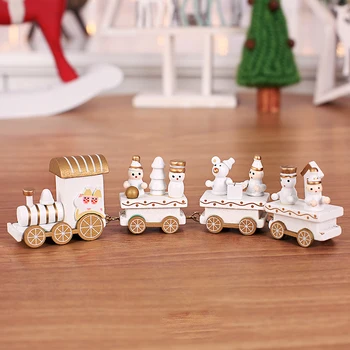 Jul Docratiom Tog Malet Træ Jul Dekoration til Hjemmet med Santa/bear Xmas kid legetøj gave ornament Julegave