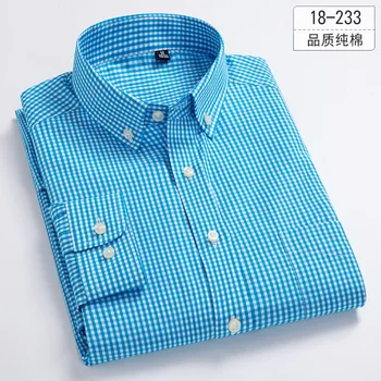 Top Sælge Bomuld Farverige Trykt Twill Plaid Business Casual Langærmet Shirt Til Mænd Fashion Brand Tynde Åndbart Camisa