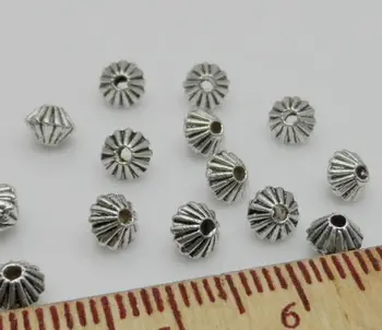 Gratis 500PCS Tibetansk Sølv Glod Spacer Perler Til smykkefremstilling 5x4mm
