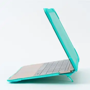 Stødsikker Ydre Dæksel Tilfælde Sammenklappelig Stand Case Til Apple MacBook Retina 12 Tommer A1534 A1931 Blød Silikone TPU + Hårdt PC Cover
