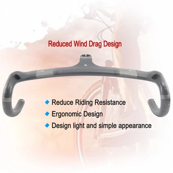 RXL SL Road Cykel Integreret Styr Carbon Fiber Black 3K Mat/Gloss Drop Styret Med Stilken til Cykling 400/420/440mm
