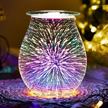 3D-Glas El-Aroma Æterisk Olie Diffuser Fyrværkeri Nat Lys Aromaterapi Stearinlys Diffuser Luften Frisk i Bilen Hjem Kontor