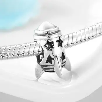 Høj kvalitet 925 Sterling Sølv Raket Form Perle Charms Passer Oprindelige europeu Charme Armbånd Smykker at gøre 2019