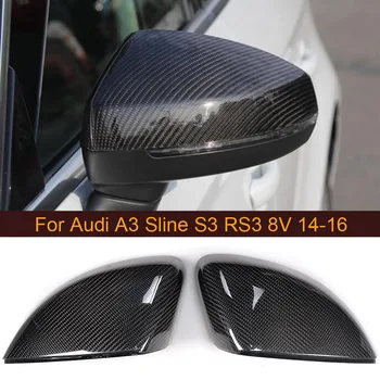 Carbon Fiber bakspejlet Dækker for Audi A3 Standard Sline S3 RS3 8V 14-16 Hatchback, Sedan og Coupe Erstatte Side Spejl Caps