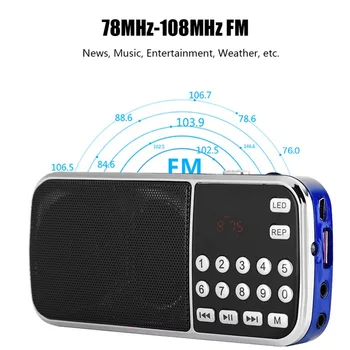 Y-501 78-108MHz Stereo FM-Radio med Høj Følsomhed Støj Annullering Digital TF Card Radio