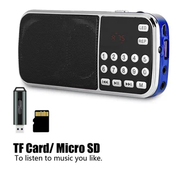 Y-501 78-108MHz Stereo FM-Radio med Høj Følsomhed Støj Annullering Digital TF Card Radio