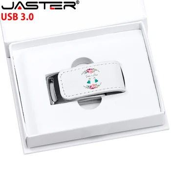 JASTER USB-flash-drev Læder USB white-Box Brugerdefinerede Logo For Gaver USB 3.0-Pen-Drev 128GB 32GB, 64GB 4GB 8GB 16GB Pendrive