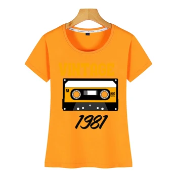 Toppe T-Shirt til Kvinder årgang 1981 Sjove Harajuku Bomuld Kvindelige Tshirt