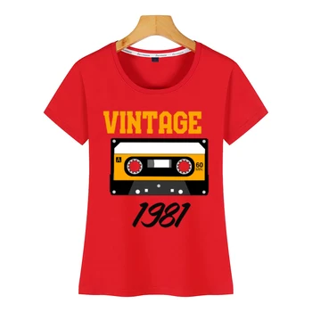 Toppe T-Shirt til Kvinder årgang 1981 Sjove Harajuku Bomuld Kvindelige Tshirt