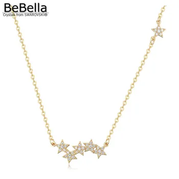 BeBella Guld Farve Forgyldt Stjerner Halskæde Mode Smykker Med Cubic Zirconia Sten Til Kvinder Mode Smykker Gave