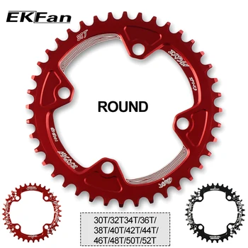 EKFan 104BCD XT Runde Form 30T 32T 34T 36T 38T 40T 42T 44T 46T 48T 50T 52T Cykling Klinge MTB Cykel Chainwheel