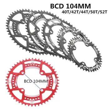 104BCD 40/42/44/50/52T Mountain Cykel Chainwheel MTB cykel kranksæt Aluminium Smal, Bred Klinge