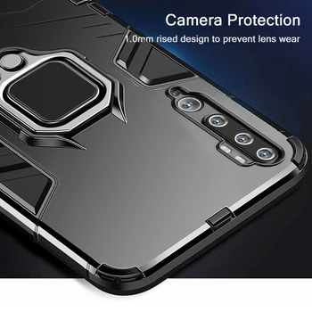 Armor Case for Xiaomi Mi Note 10 Lite Tilfælde Magnetiske Bil telefonholder TPU+PC Bumper Cover til Xiaomi Mi Note 10 Note10 Pro Sag