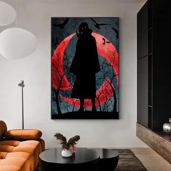 Moderne Anime Naruto Sasuke Kakashi Lærred Maleri Modulære Plakater og Prints Væg Kunst Billeder til stuen Hjem Dekoration
