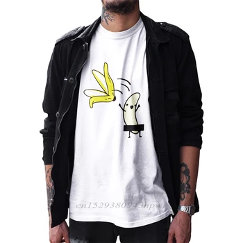 Banan T-Shirts Humor Disrobe Høj Kvalitet, Korte Ærmer Design T-Shirt EU-Størrelse i Bomuld Sjove Toppe Tee