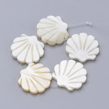 10 stk Naturligt Ferskvand Shell Perler Kammusling Shell Perler til armbånd smykker at gøre Håndværk, Indretning Ornament 15x15.5x2.5mm F70