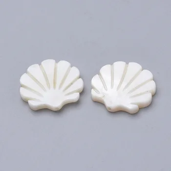 10 stk Naturligt Ferskvand Shell Perler Kammusling Shell Perler til armbånd smykker at gøre Håndværk, Indretning Ornament 15x15.5x2.5mm F70