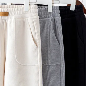 Bukser Kvinder Nye Koreanske Mode Solid Lomme Stretch Talje Bukser, Casual Løs Høj Talje Harem Bukser Femme 2021 Foråret