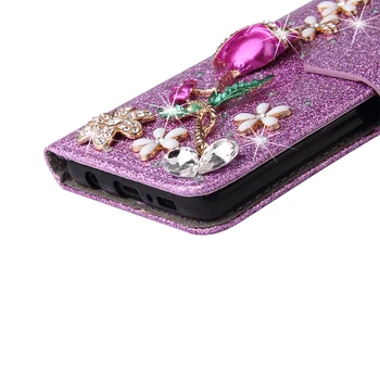 Læder taske til IPhone 12 Mini-11 Pro Max 7 8 X XR XS XSMax 6 6s Plus SE 2020 Flip Flash Diamond Shine Telefonen Sag