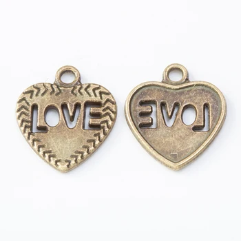 35 stykker af retro metal zink legering kærlighed vedhæng til DIY håndlavede smykker halskæde gøre 8006
