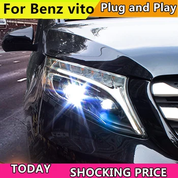 Doxa Bil Styling for Benz V260 ALLE LED Forlygte 2016-2017 for Mercedes-Benz Benz vito 2017 LED Kørelys KØRELYS Bi-LED Linse