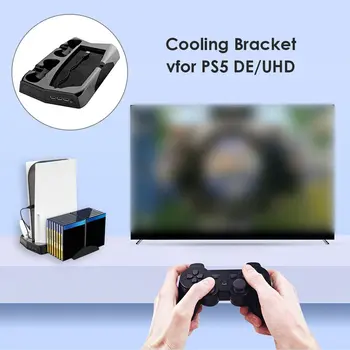 Controller Oplader Til PS5 Lodret stilling med Ventilator Konsol ladestation Fan Køler Til SONY Playstation 5