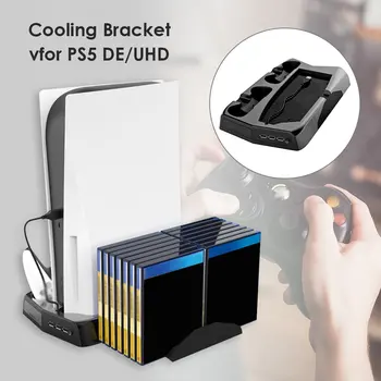 Controller Oplader Til PS5 Lodret stilling med Ventilator Konsol ladestation Fan Køler Til SONY Playstation 5