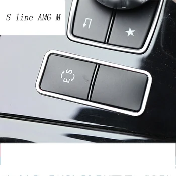 Bil styling Konsol Panel ES Knappen Ramme i rustfrit stål Klistermærker Trim Til Mercedes Benz E-Klasse w212 2012-Bil Tilbehør