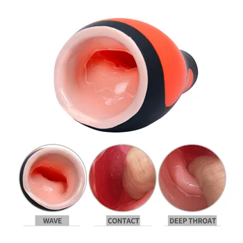 Belsiang Blowjob Oral Masturbator Cup deepthroat 30 Speed Elektriske Mandlige Masturbator Vibrator Erotisk Legetøj Voksen Sex Legetøj til Mænd