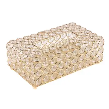 PEANDIM Låg Crystal Facial Tissue Box Holder Crystal Cube Serviet Dispenser Hjem Og Tabel Skuffer Desktop opbevaringsboks