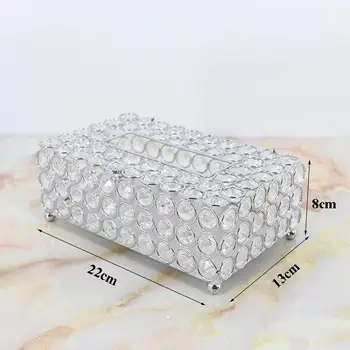 PEANDIM Låg Crystal Facial Tissue Box Holder Crystal Cube Serviet Dispenser Hjem Og Tabel Skuffer Desktop opbevaringsboks