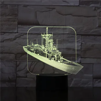 3D-Modellering Led Nætter Lys 7 Farver Skib Skiftende Atmosfære bordlampe Hjem Soveværelse Dekoration Baby Sove Belysning Gaver