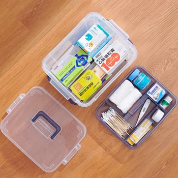 Klart, First Aid Kit, Multi-Lags Medicinsk Opbevaringsboks Hjem Bærbare Pille Butik Bin Medicin-Kits Høj Kapacitet Medicin Organizer Kasser
