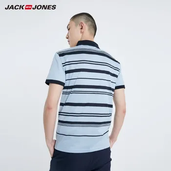 JackJones Mænds Bomuld Stil Stribet Turn-down-Krave, Kort-langærmet Polo-shirt| 219106502