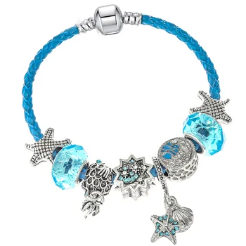 Sommer Style Læder Charms Armbånd til Starfish Vedhæng Passer Oprindelige Fine Armbånd Til Kvinder Pulseira Smykker