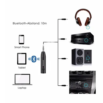 Bluetooth-5.0 Bil Mini 3,5 mm Jack AUX Håndfri Stereo Musik, Audio Receiver Adapter til Bil Hovedtelefon Højttaler