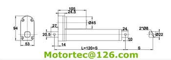12VDC 24VDC input 150 mm slaglængde 170MM/S hurtig hastighed 3500N 350KG 770LB kraft Nye tunge lineær aktuator gratis fragt