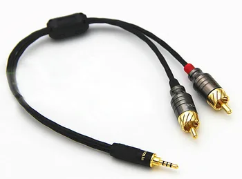 HIFI TRRS Afbalanceret 2,5 mm til 2 RCA Male Audio Kabel
