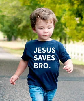 Jesus Bro Baby Kids T-Shirt, Barn Brev Print Tee Unisex Sjove Toppe Drenge Piger Religous Spille Shirt Udstyr Sommer