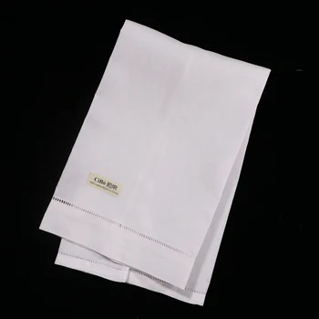 TL006 : 2 stykker Hvidt Ramie Drawnwork Stigen Hulsøm håndklæde