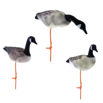 3Pcs Naturtro Full Body Goose Jagt Skydning Lokkefugle Græsplæne Ornamenter Decors, 3 Forskellige Modeller