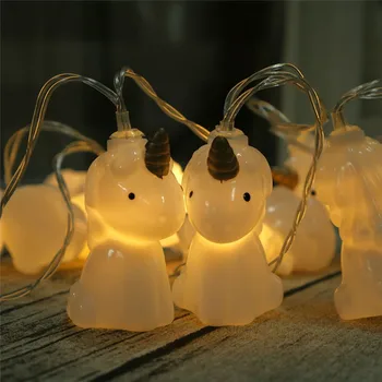1,5 M 10Leds Unicorn Lampe batteridrevne Farverige LED String Lys Nat Lys Legetøj Til julefrokost Dekorativ Lampe